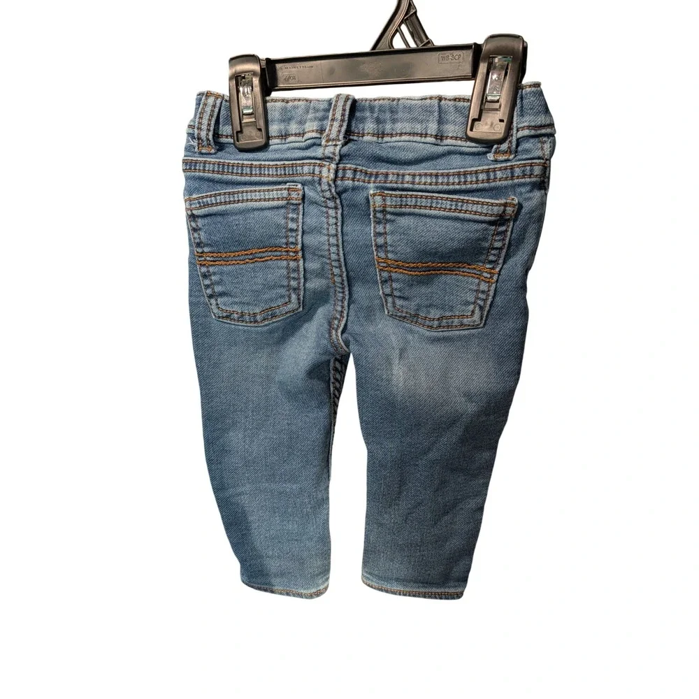 Carters Baby Boy Skinny Jeans Medium Wash Blue Denim 12M Adjustable Waist